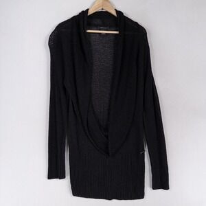 Black Open-Front Women's Sweater Cardigan
